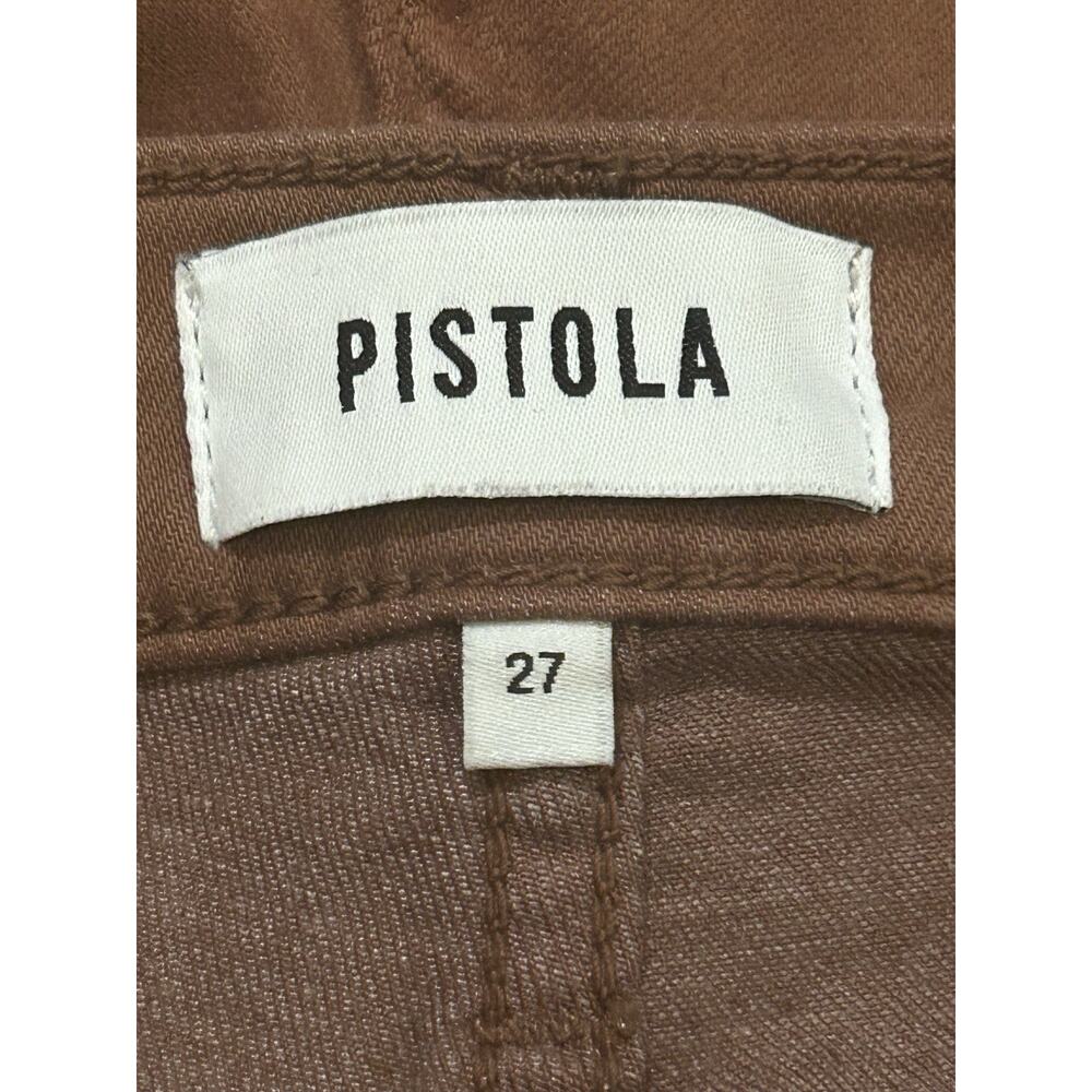 NWT Pistola Lennon High Waisted Cropped Boot Cut in Coated Cognac Size 27 - Picture 9 of 9